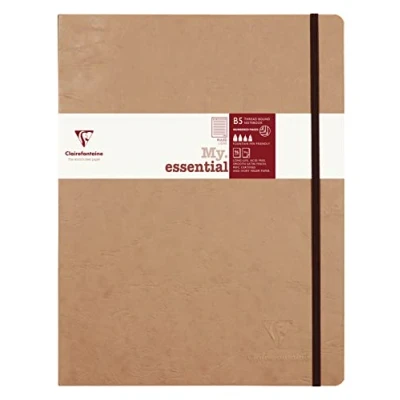 Imagen de Clairefontaine ES 79446C Age Bag Collection Un Cuaderno Elástico Cosido My.Essential Tabaco B5 19x25 cm 192 Páginas Rayadas y Numeradas Papel Marfil de 90 g