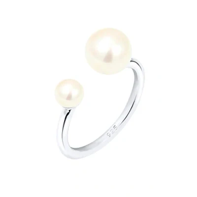 Imagen de Elli Anillos Mujeres Clásico Abierto con Perlas de Agua Dulce en Plata Ley 925