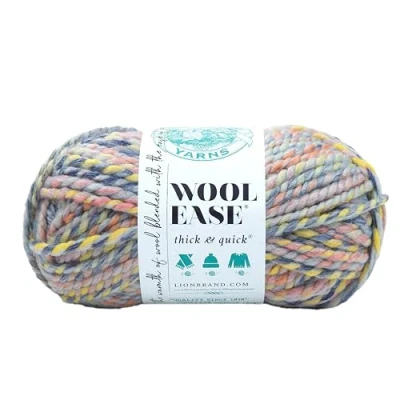 Imagen de Lion Brand Yarn Wool Ease Hilo grueso y rápido, suave voluminoso para tejer, ganchillo manualidades, 1 madeja, atrapasueños