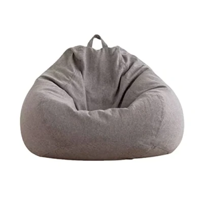 Imagen de AD.CON Puf con relleno ecológico, puf, sillón relax, cojín de suelo, 100 x 120 50 cm, color negro, 300 L