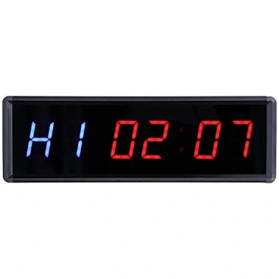 Imagen de Temporizador de intervalo LED, 1.5in Pantalla Digital LED Temporizadores Pared Reloj Cronómetro Gimnasio con Control Remoto para en casa