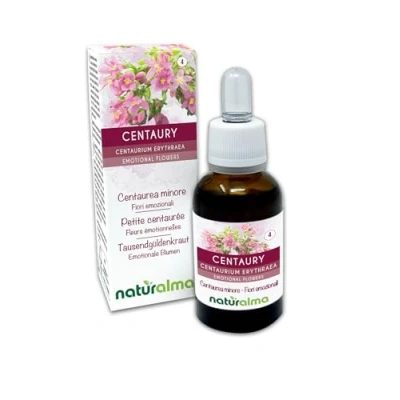 Imagen de Centaury o Centáurea menor (Centaurium erythraea) Flores de Bach Naturalma Gotas 30 ml Extracto líquido sin alcohol Esencias florales Vegano y libre