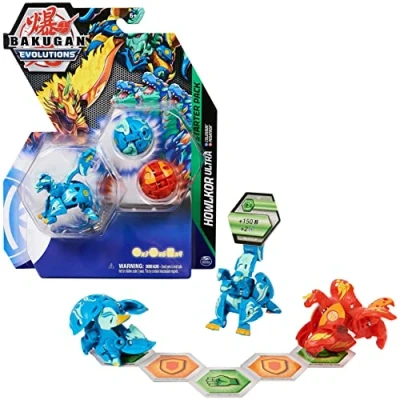 Imagen de BAKUGAN &#039;Evolutions&#039; Starter Pack con 3 Pelotas (Ultra Aquos Howlkor, Basic Pyrus Pegatrix, Colossus)