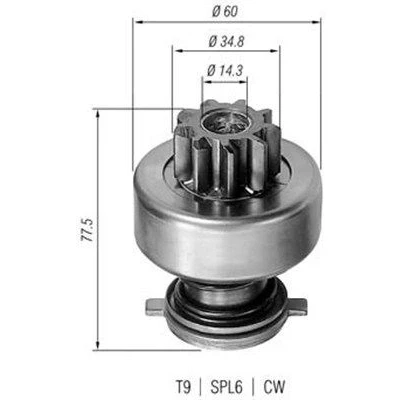 Imagen de Embrague de rueda libre, motor arranque MAGNETI MARELLI 940113020114