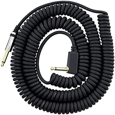 Imagen de Vox VCC090BK Cable jack a (acodado, 9 m, en espiral, conector chapado oro), color negro