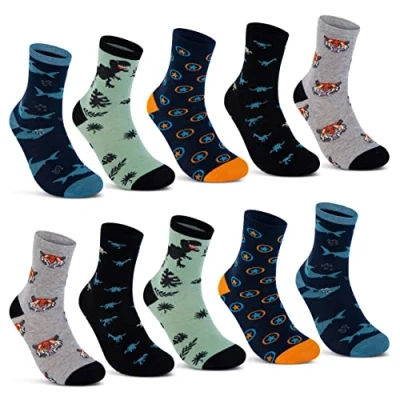 Imagen de sockenkauf24 Calcetines para Niño y Niña (10 Pares) Algodón 54395 (23 26)