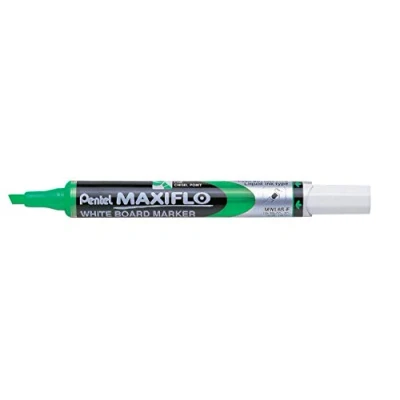 Imagen de Pentel Punto Cincel media tinta líquida verde Maxiflo Lote 12 marcadores de borrado en seco pizarra