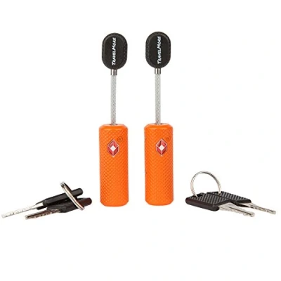 Imagen de Paquete De 2 Candados Para Equipaje llave Aprobado Por La Tsa Candado Mini Ultra Seguro Y Flexible Material Aleación Zinc (naranja)
