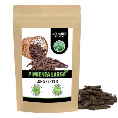Imagen de pimienta larga entera (250g), Palitos de largos 100% naturales, natural sin aditivos, vegano, especia