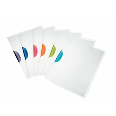 Imagen de LEITZ 41740199 Dossiers MAGIC PP rígido clip plástico colores translúcidos DIN A4 capacidad 30 hojas surtidos