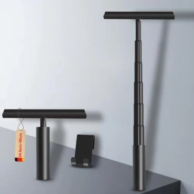 Imagen de LORESJOY Limpiacristales de Ducha Extensible y Limpiacristales, Rasqueta para Puerta Ducha, Rasquetas Ducha,(23.5 95cm) (Negro)