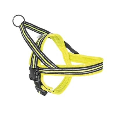 Imagen de Record Arnés para Perros Dolomitas Color Amarillo Talla 2XS Circunferencia 42 50 cm Material: Nailon Trenzado con Bandas Reflectantes 3M ScotchLite