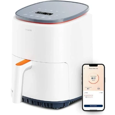 Imagen de COSORI Freidora de Aire, Inteligente, sin Aceite, 3,8L, 75 230℃, 1500W, con APP recetas, 7 programas, Air Fryer saludable para 1 3 personas, apta el lavavajillas, Blanca