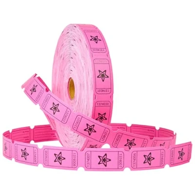 Imagen de KreativeKraft Tickets de Rifa para Bingo Tradicional Rollo 2000 Bolas (Rosa Rifa)