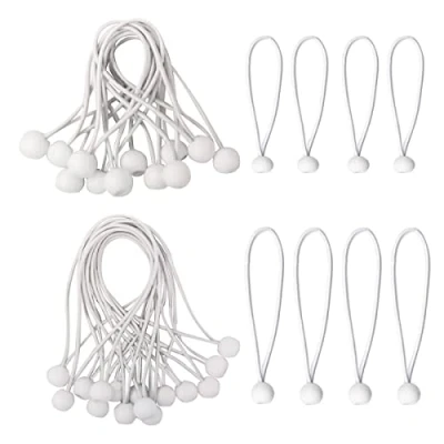 Imagen de Tensores Elasticos 30 Piezas Tensor Bola Tensores,Tensores Profesionales con Bola,Tensor Elastico Cuerda Elástica Bola,Tensores de Elásticos Blanco