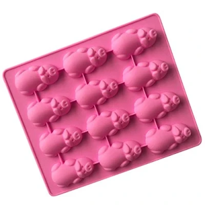 Imagen de Selecto Bake molde de silicona con 12 cavidades cerditos perezosos, en una manta, moldes para hornear, lindo pastel cerdito rosa chocolate, dulces, jabón