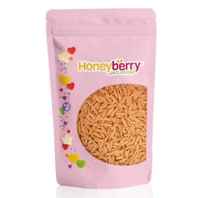 Imagen de HONEYBERRY INCLUSIONS gránulos de zanahorias naranjas 200 g, zanahoria comestibles primera calidad para hornear, decoraciones cupcakes y pasteles, helados, postres glaseados