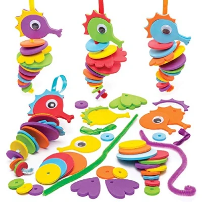 Imagen de Baker Ross AW679 Kits de Caballitos Mar Apilables Suministros Artesanía para Niños Pequeños, Regalitos Fiestas y Actividades, Multicolor, Pack 6