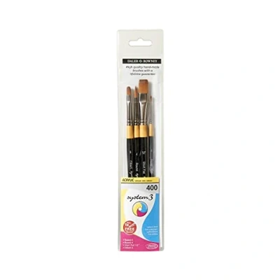 Imagen de Daler Rowney System 3 Estuche Pinceles Mango Corto 400 4 Unidades