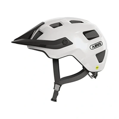 Imagen de ABUS casco MTB MoTrip MIPS de ciclismo para una introducción segura al montaña con protección contra impactos hombres y mujeres blanco brillante, talla S