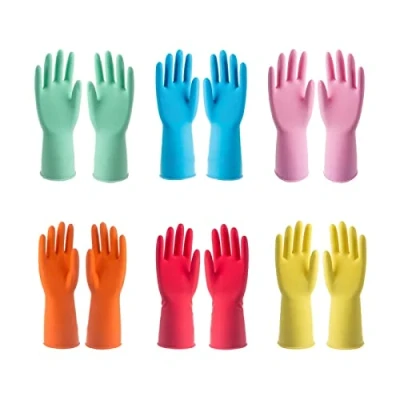 Imagen de Siyecioa 6 Pares de Guantes Limpieza para El Hogar Látex Cocina y Baño Medio 5 1 Grandes Colores Diferentes