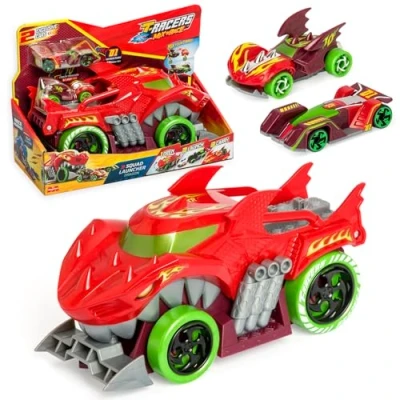 Imagen de T Racers Mix &#039;N Race Squad Launcher Dragon Camión dragón Que se transforma en Lanzador. Incluye 2 vehículos exclusivos, Zona para lanzar y Transportar