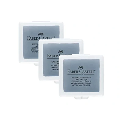 Imagen de Faber Castell Art Eraser 205004 127220 Borrador de amasar, color gris, paquete 3