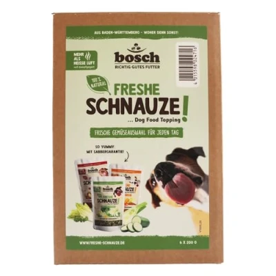 Imagen de Bozal Bosch Freshe Caja de Verduras Paquete acción 6 x 200 g Mixto con Ingredientes Rojos, Verdes y Amarillos para Comida Perros Adecuado Seca húmeda