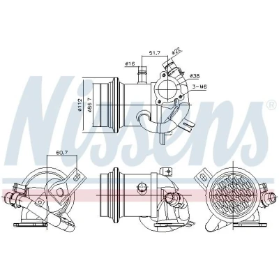 Imagen de NISSENS 989424 Enfriador EGR sin bypass de depresión