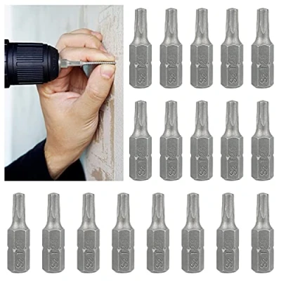Imagen de 40 Piezas Torx T20 Bit Punta Destornillador Vástago Hexagonal de 1/4 Puntas Llave Vaso Juego Llaves