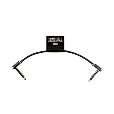 Imagen de Ernie Ball Cable patch estéreo plano de 15 cm. Negro