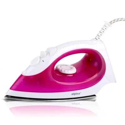 Imagen de alpina Plancha Vapor Ropa 1850 2200W Ferro de Engomar con Función y Rociado Agua Temperatura Ajustable Depósito 120ml Rosa/Blanco