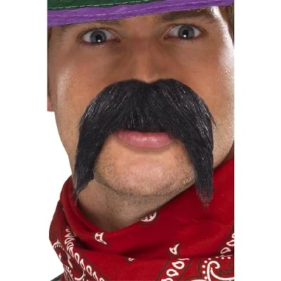 Imagen de Smiffys Bigote de gringo, grande y espeso, Negro
