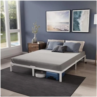 Imagen de Dreamzie Cama de Metal 180x200 con Somier Blanco Altura 35 cm Patas