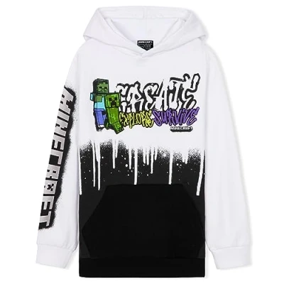Imagen de Minecraft Sudadera Niño Sudaderas con Capucha para Niños (Blanco/Negro7 8 años)