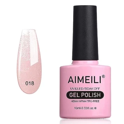 Imagen de AIMEILI Esmaltes Semipermanentes para Uñas Soak Off UV LED De Gel Sparkle Grapefruit (018) 10ml