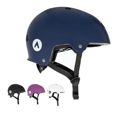 Imagen de ATTABO Casco Genes para Patines en Liena y Monopatines Talla L Azul Adulto con Tecnología de Recubrimiento Duro ABS 11 Orificios Ventilación Rueda Ajuste Material Duradero Seguro