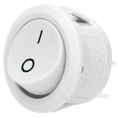 Imagen de Miratic Interruptor Basculante Bipolar, Redondo de Luz Ideal para Circuitos y Controles Fiables Corriente: 6, 10A Tensión alimentación: 230V (Blanco)