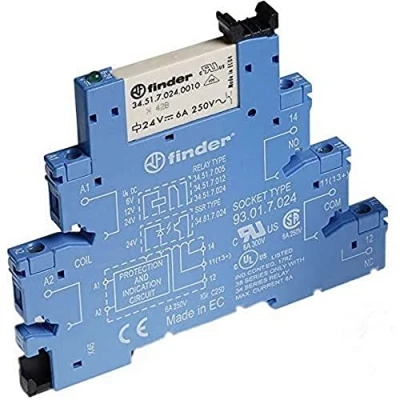 Imagen de Finder serie 38 Módulo rele borne tornillo conmutado 24vdc