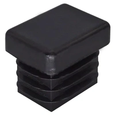 Imagen de SKIR&#039;CO 20 tapones rectangulares de plástico 15 x mm, tapas tubo mate, insertos rectangulares, para postes valla, color negro RAL 9005