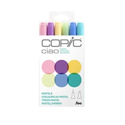 Imagen de Copic Ciao Set «Pastels», 6 rotuladores dobles con punta mediana y de pincel
