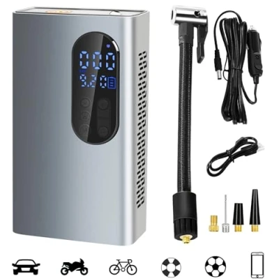 Imagen de ATsafepro compresor aire Portatil 150 psi, inflador ruedas coche aire, 12 V, Compresores de portátiles, mini bola para coche, bicicleta, motocicleta, bolas, cargador