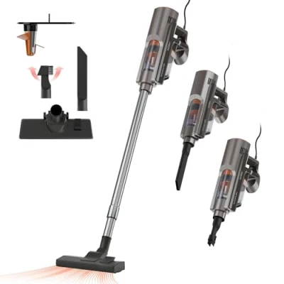 Imagen de Solac Aspirador Escoba Turbobat 600, Potencia 12Kpa, Endless Powertech, Triple Sistema de filtrado ciclónico, Metal Mesh y HEPA, Depósito 800ml, Fácil Manejo, Accesorios Incluidos