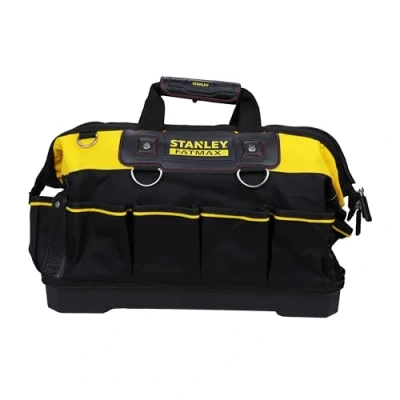 Imagen de STANLEY FATMAX Bolsa de herramientas 49 x 26 10 cm, Base rígida y resistente al agua con correa sólida para el hombro, Asa goma, Elástico herramientas, 1 93 950