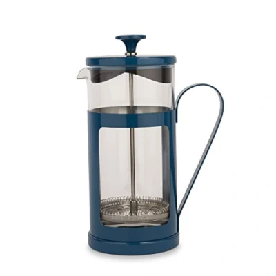 Imagen de La Cafetière Monaco Cafetería de acero inoxidable, ocho tazas, azul, en caja regalo