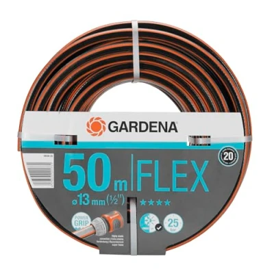 Imagen de Gardena Comfort Flex Manguera de jardín, 25 Bar, Color Negro/Gris/Naranja, 50 m