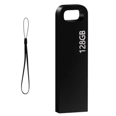 Imagen de Memoria USB 128 GB 3.0 Pen Drive Alta Velocidad Metal Flash Impermeable Pendrive para Ordenador portátil/PC/Coche, etc Almacenamiento (Negro)