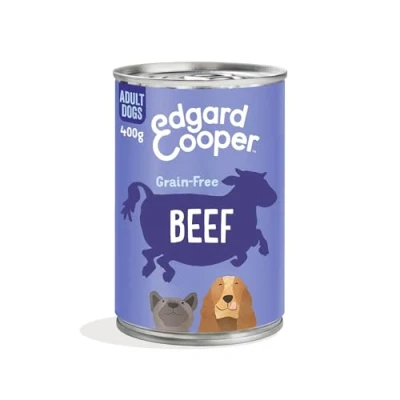 Imagen de Edgard &amp; Cooper Comida Húmeda para Perros Adultos Latas Natural Sin Cereales Paté 400g x 6 Ternera Fresco, Alimentación Sana Sabrosa y Equilibrada, Carne Fresca