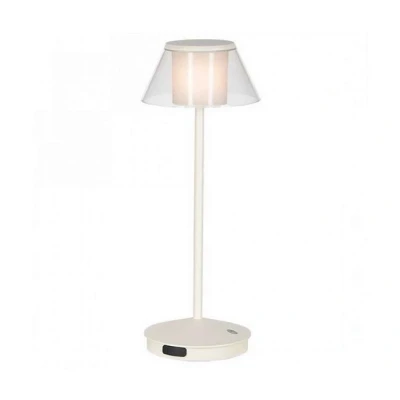 Imagen de Mantra Iluminación Lámpara de mesa LED recargable K5, blanca, aluminio, IP54, atenuable