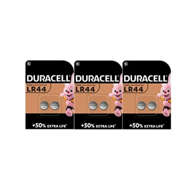 Imagen de 6 pilas Duracell LR44 A76 V13GA 76A (3 blísters de 2 baterías)